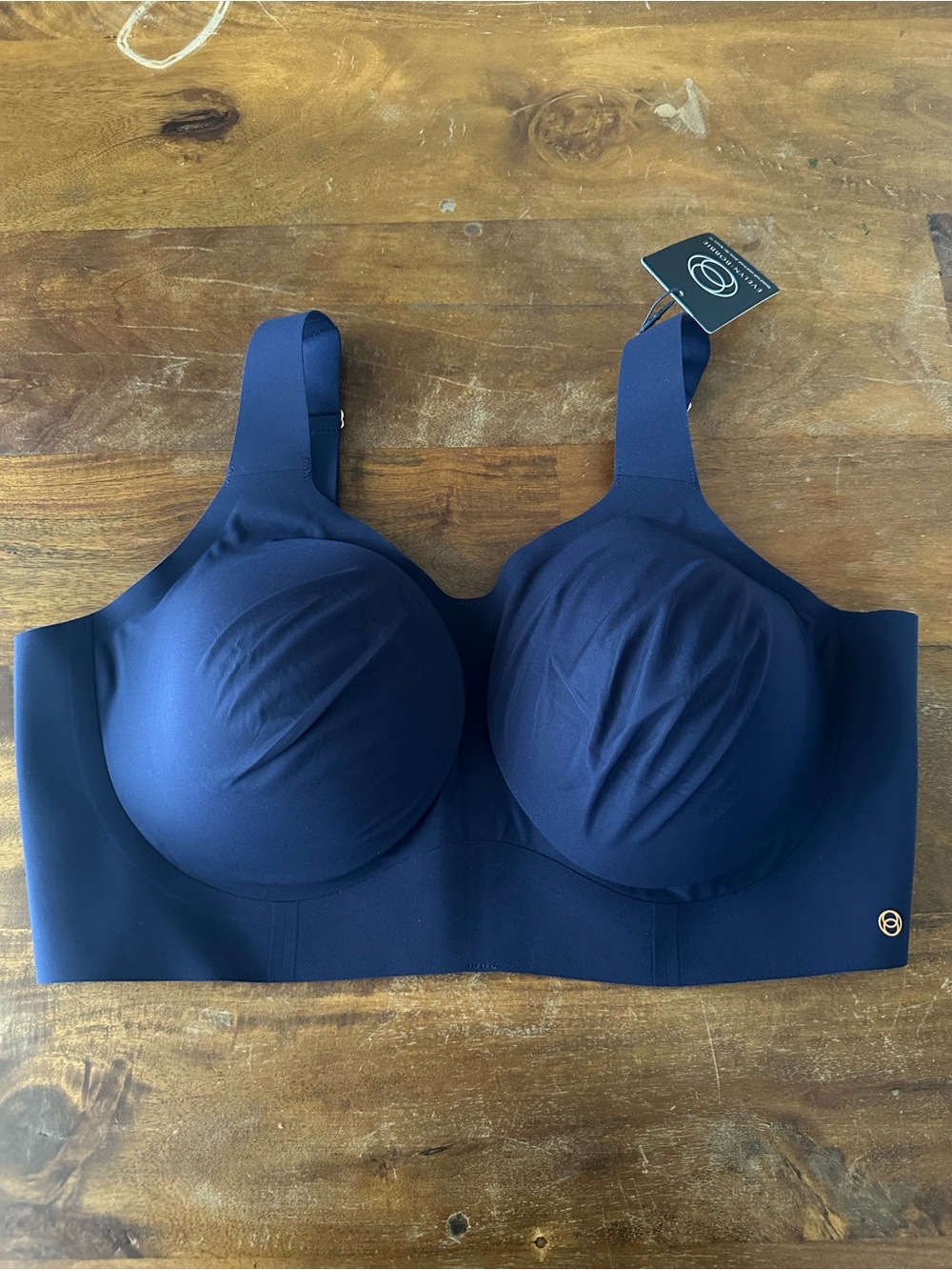 Evelyn & Bobbie The Beyond Bra Wireless Navy Seamless Support Size XL NWT